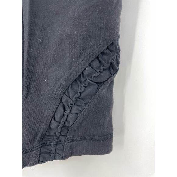 Lululemon Leggings Womens 6 Crop Pants Black Ruched Ruffle Hem Yoga - Picture 3 of 6